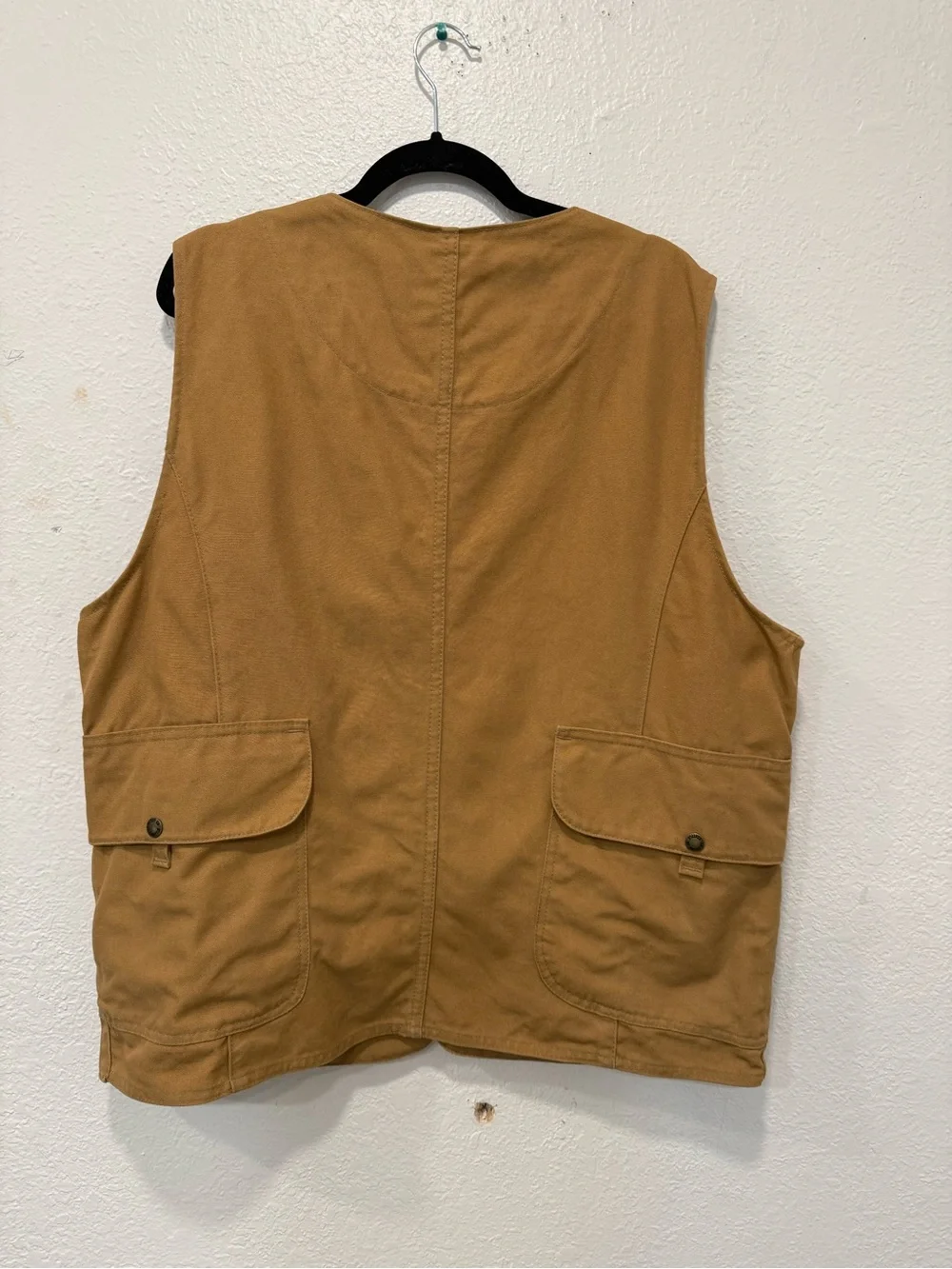 Filson Style 10493 Hunting Field Vest XL Tan Canvas Made USA Cotton Button